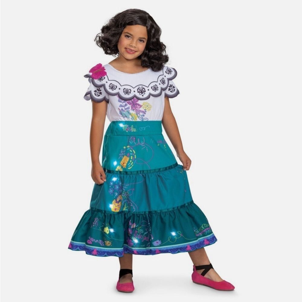 NWT Disney Encanto Mirabel Light-Up Halloween Costume Dress size Medium 7-8